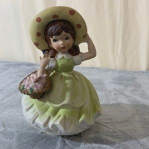 Vintage Sankyo Girl Figurine Porcelain with Music